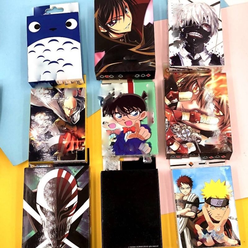 Table Game Naruto Conan Bleach Tokyo Ghoul One Punch Man Code Geass Reborn Cartoon Poker Cards Anime Collectible Card