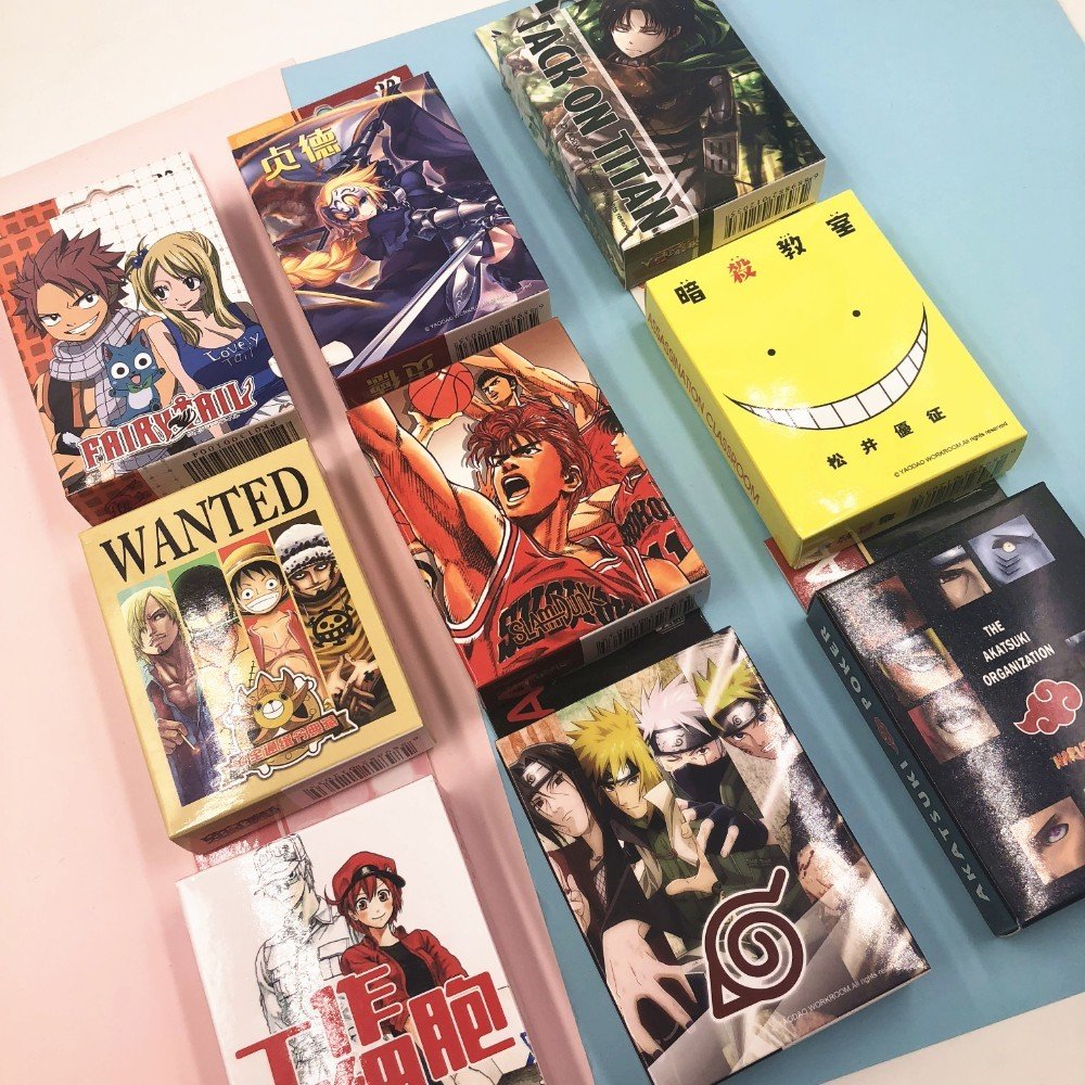 Anime Collectible Poker Cards Naruto Conan Bleach Tokyo Ghoul One Punch Man Code Geass Reborn Table Game - 13