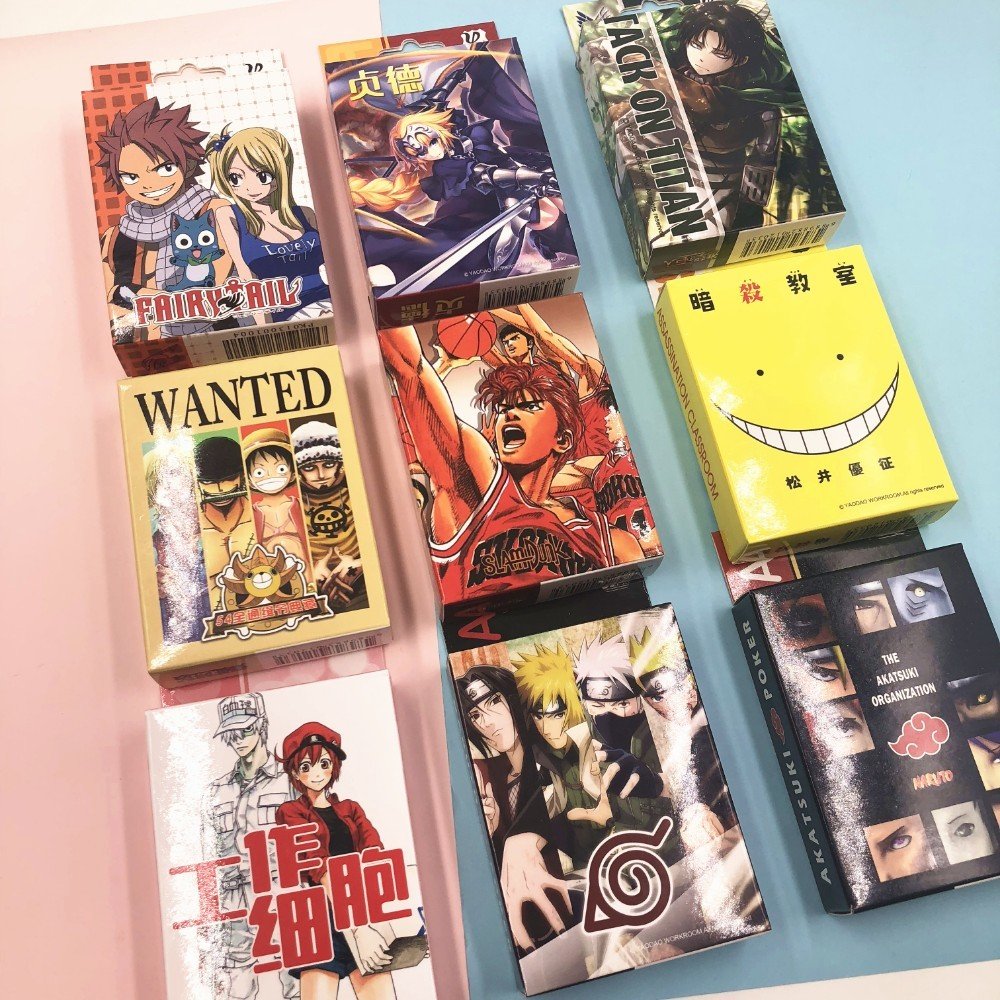 Anime Collectible Poker Cards Naruto Conan Bleach Tokyo Ghoul One Punch Man Code Geass Reborn Table Game - 20