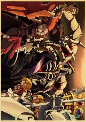Janpnese Anime Overlord Retro Posters Kraft Wall Paper Painting For Home Decor Stickers - 2