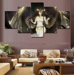 Overlord Demon Woman Albedo 5 Panel Wall Canvas Painting Decorations Living Room A0003 - 2