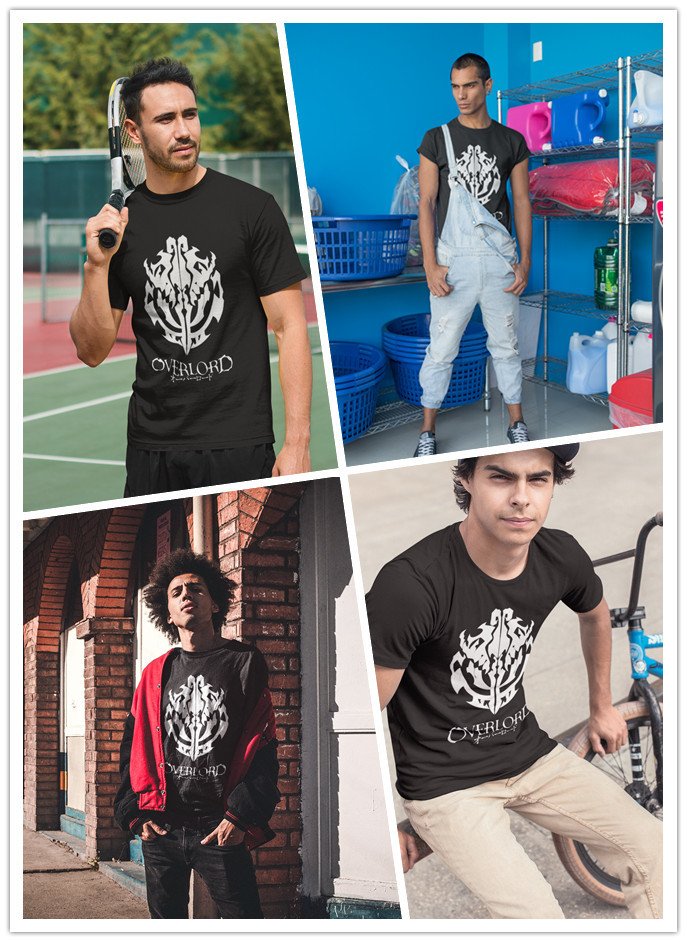 Overlord Anime Graphic Tshirt Ainz Ooal Gown Guild Emblem Shortsleeve Oversize Tee For Men - 1